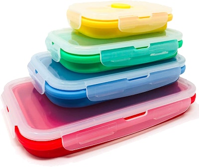 Super Dee Corp Collapsible Silicone Food Storage Containers (4-Pack)