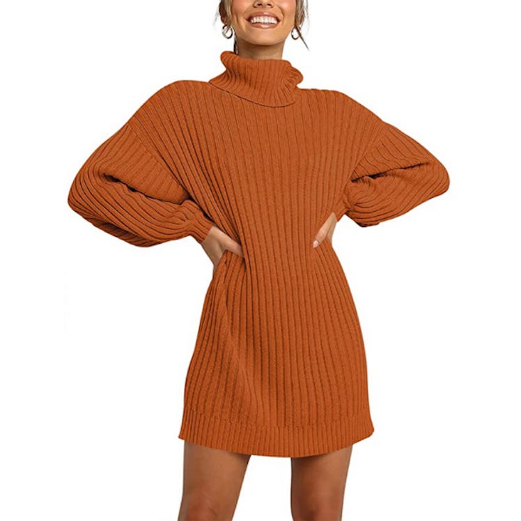 ANRABESS Turtleneck Pullover Dress