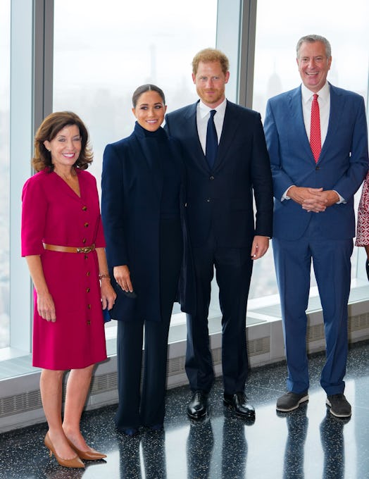  Governor Kathy Hochul, Prince Harry, Duke of Sussex, Meghan, Duchess of Sussex and Mayor Bill DiBla...