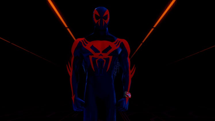 Miguel O’Hara in the post-credits scene of 2018’s Spider-Man: Into the Spider-Verse