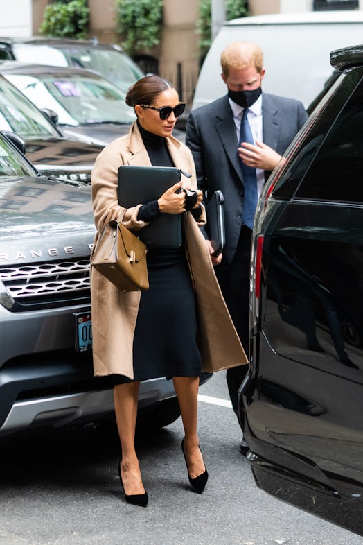 Meghan Markle, Duchess of Sussex, and Prince Harry, Duke of Sussex, are seen in Midtown on September...