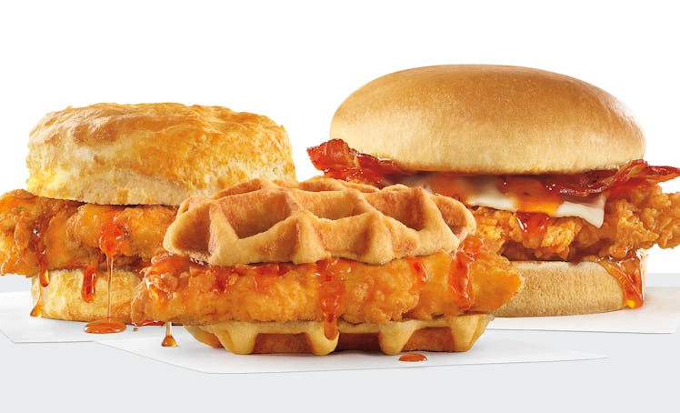 Hardee's and Carl's Jr. new Hot Honey Chicken Sandwiches are in 'Adult Swim' meals.