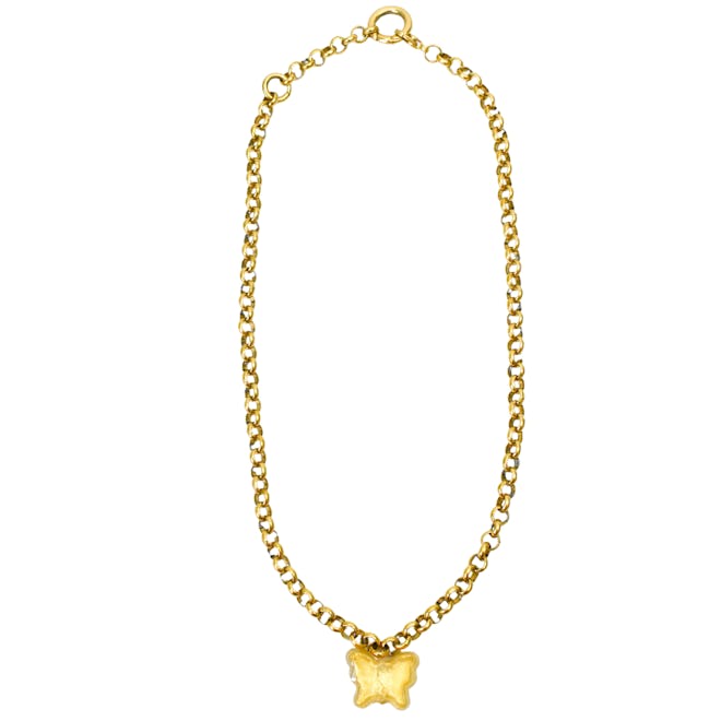 Gold & yellow Gummy Butterly Rolo necklace from Above Average Studio.