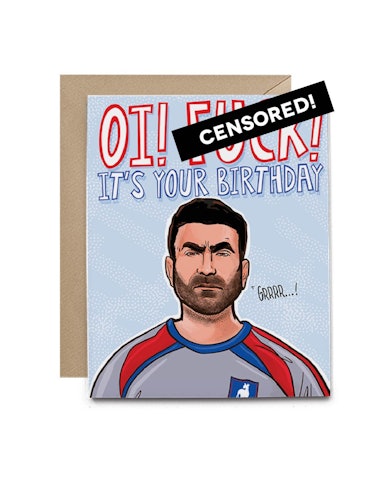 This Roy Kent birthday card is one of many 'Ted Lasso' birthday cards on Etsy.