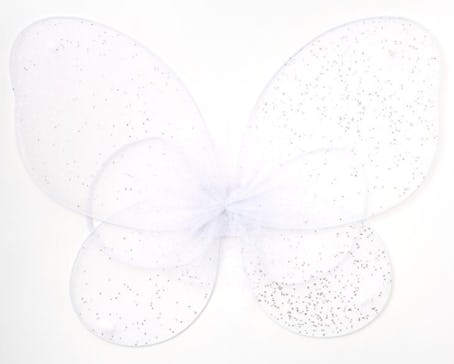Claire's Club Glitter Tulle Wings - White