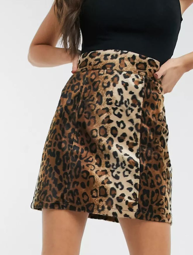 mini skirt in leopard print from asos