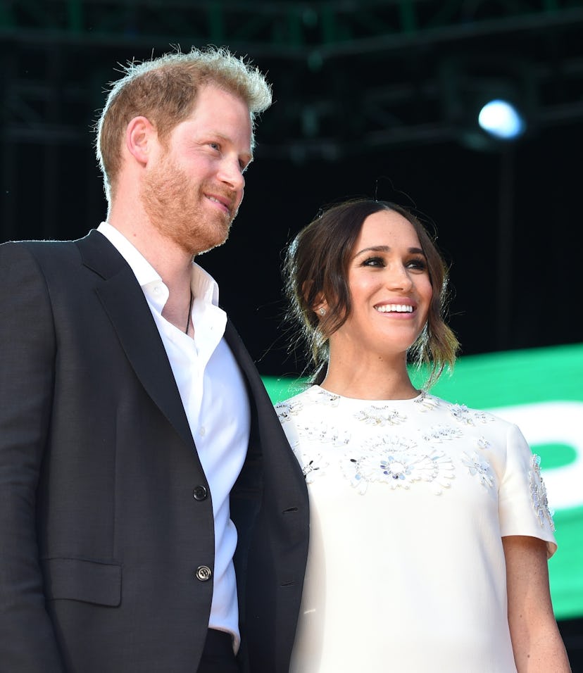 Prince Harry and Meghan Markle at Global Citizen Live on Sept. 25, 2021.