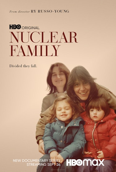 movie poster, with a vintage photo of the family huddled together