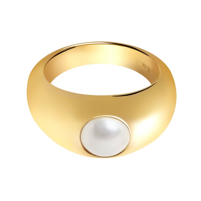 Illume Pearl Dome Ring in Gold from Astrid & Miyu.