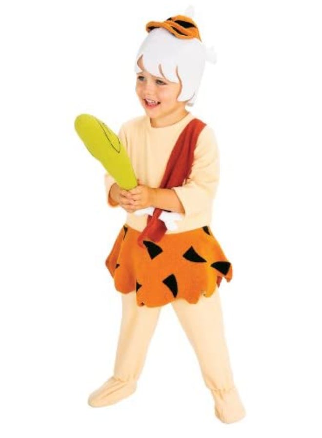 Toddler boy dressed as BAMM BAMM from The Flintstones