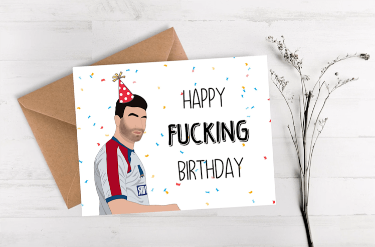 This Roy Kent card is just one of the many 'Ted Lasso' birthday cards on Etsy.