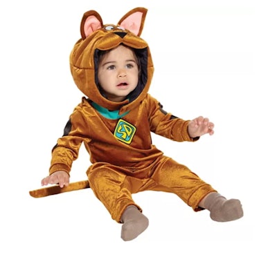 Baby dressed in Scooby Doo costume