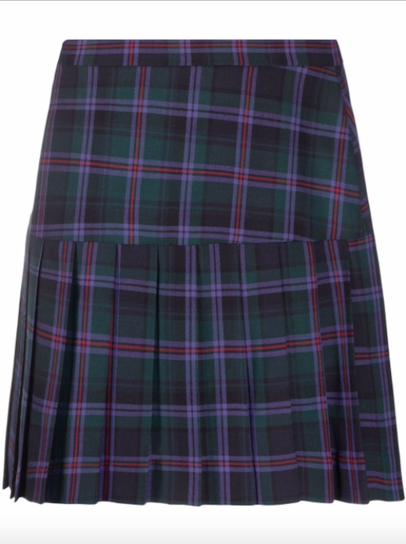 Summer Checked Pleated Kilt Skirt