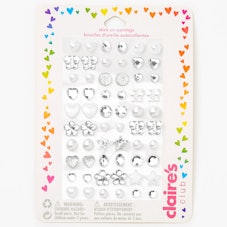 Claire's Club Special Occasion Stick On Earrings - Silver, 30 Pack