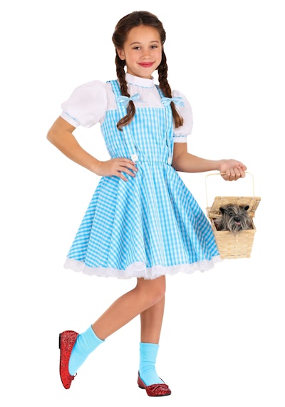Young girl dressed in Dorothy costume