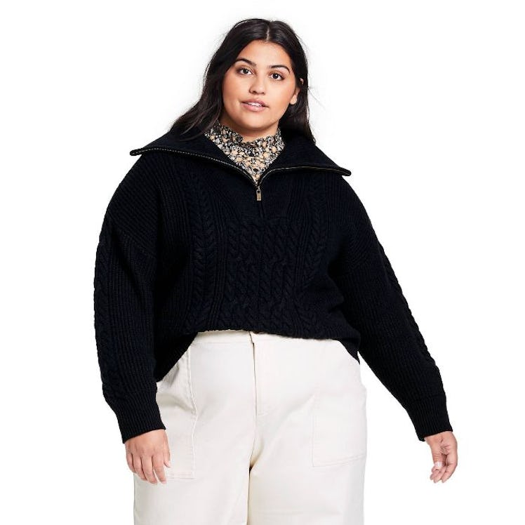 Quarter Zip Cableknit Pullover Sweater - Nili Lotan x Target
