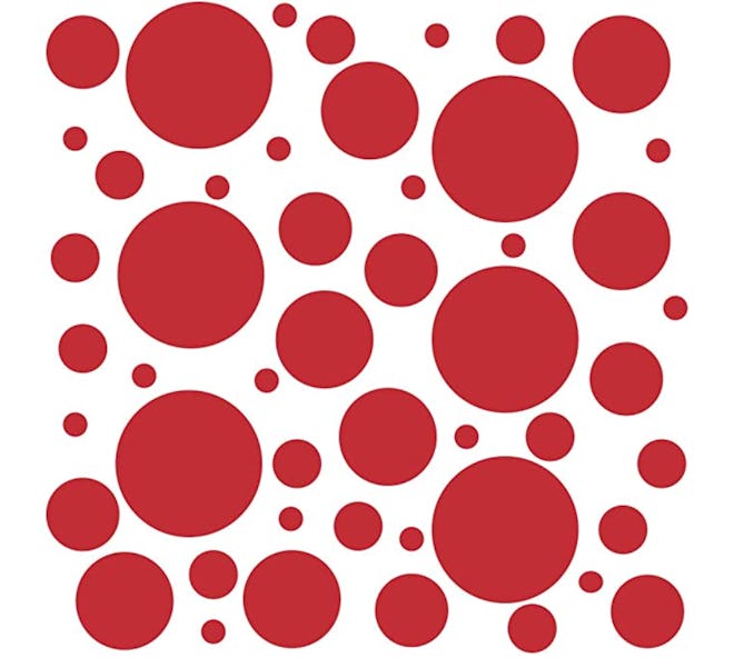 red vinyl polka dot stickers