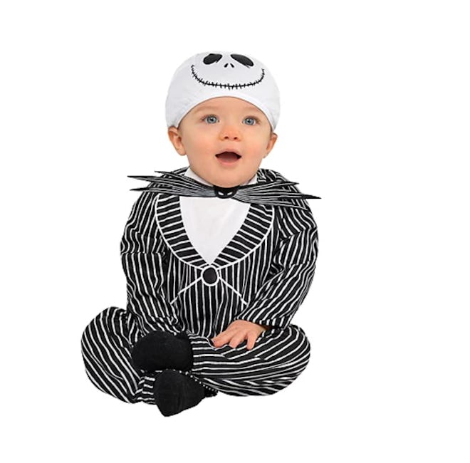 Baby dressed in Jack Skellington costume