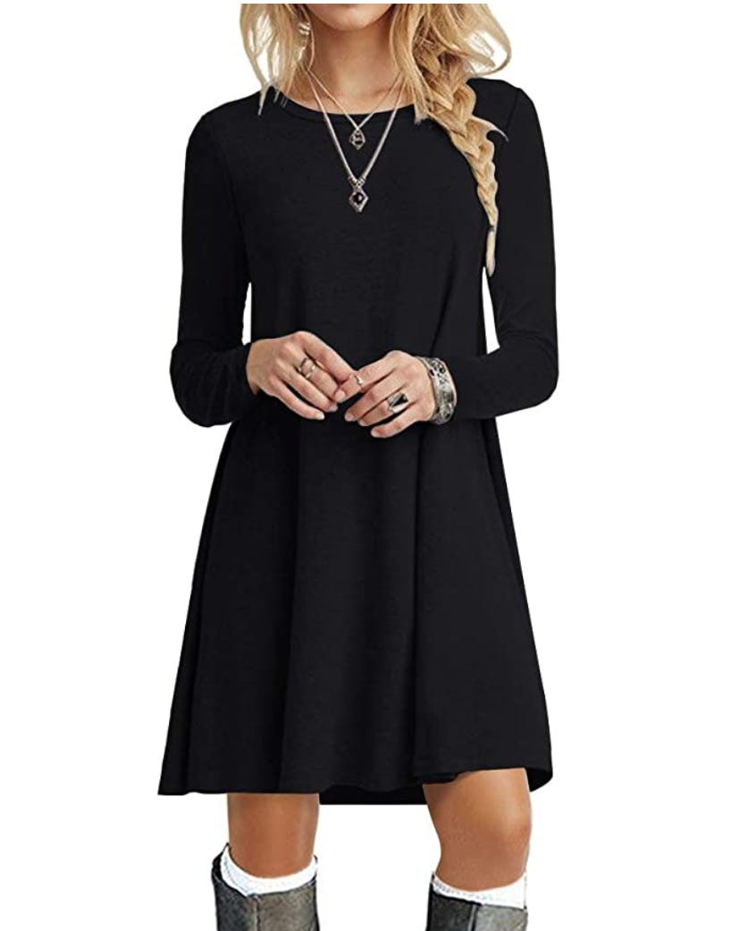 POPYOUNG Long Sleeve T Shirt Dress