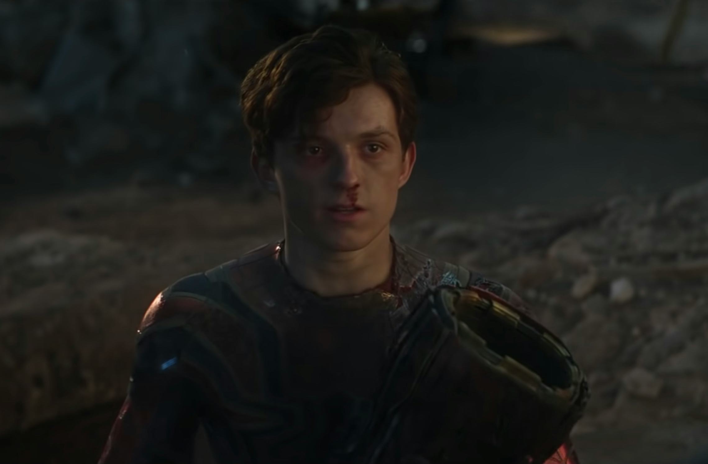 A beat up Peter Parker/Spider-Man in a screenshot from &lsquo;Avengers: Endgame.'