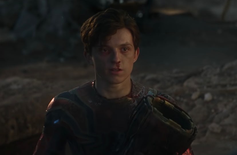 A beat up Peter Parker/Spider-Man in a screenshot from ‘Avengers: Endgame.'