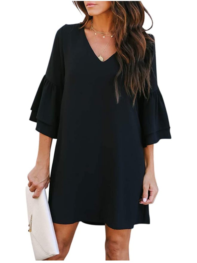 BELONGSCI Bell Sleeve Shift Dress