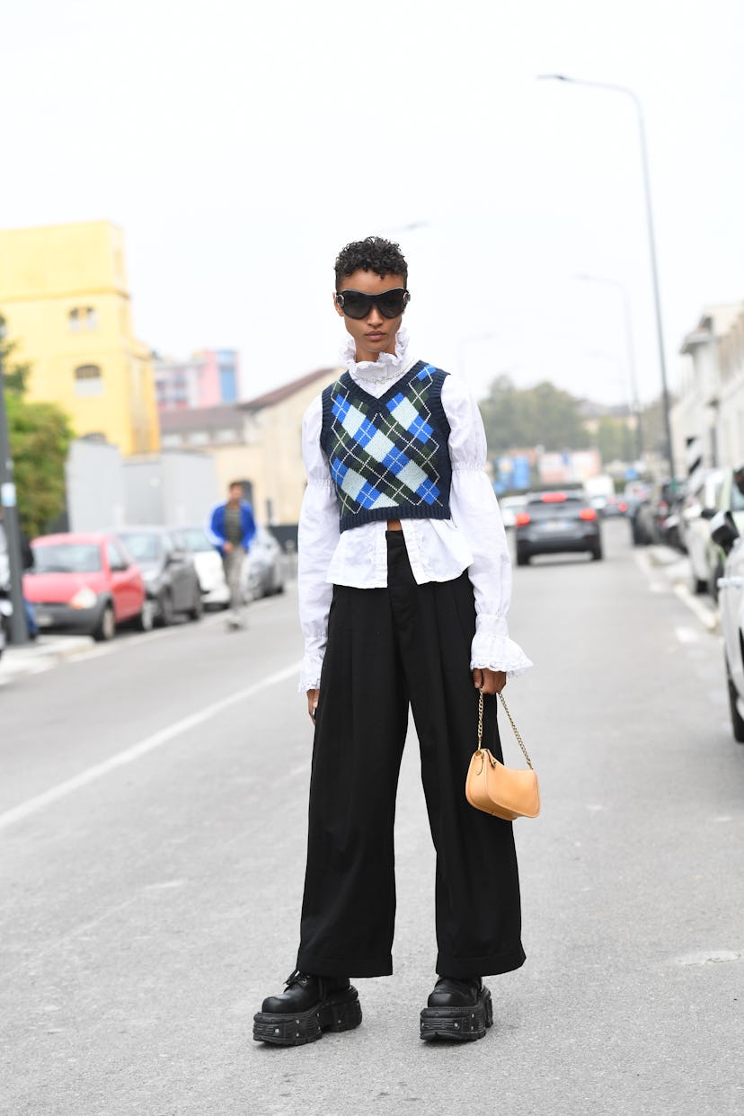 Street style at Milan Fashion Week Spring 2020.