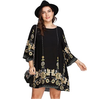 Romwe Plus Size Bohemian Dress