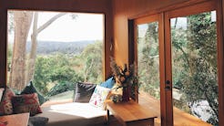 Living room of a tiny wooden house in Melbourne