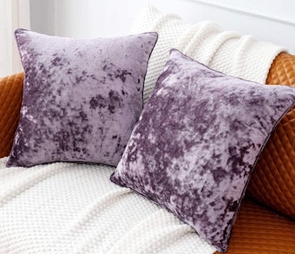 PANDATEX Crushed Velvet Throw Pillow Covers (2 Pack)