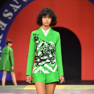 A model walks the runway during the Dior Womenswear Spring/Summer 2022 show as part of Paris Fashion...