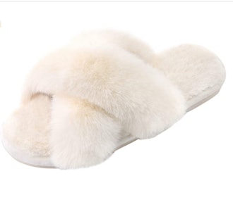 Parlovable Fuzzy Cross-Band Slippers