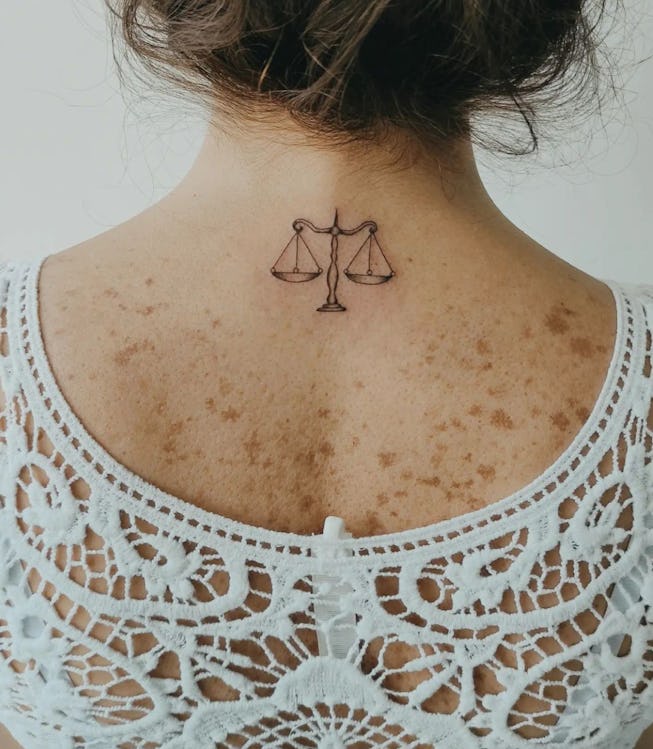 Libra Tattoo Ideas Scales of Justice, Constellation, Wolves, & More