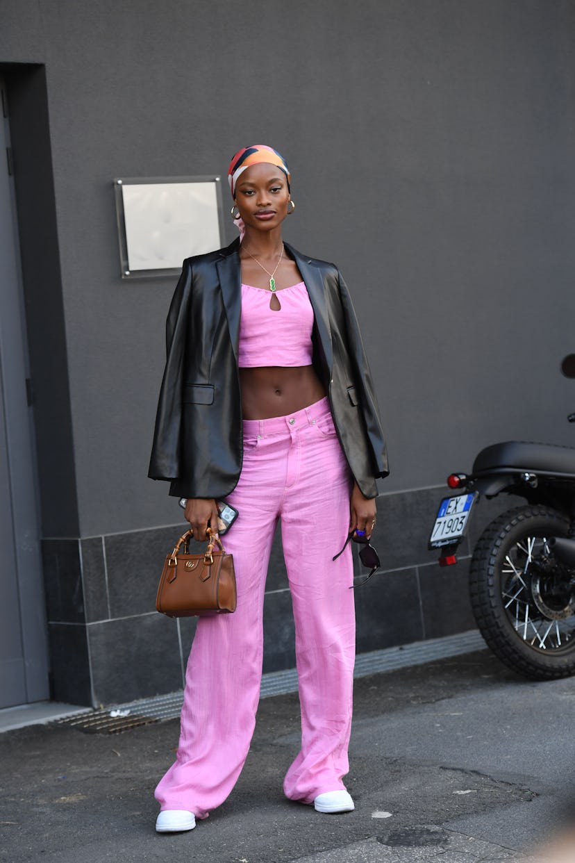 Street style at Milan Fashion Week Spring 2020.