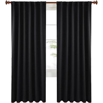 Deconovo Black Blackout Curtains