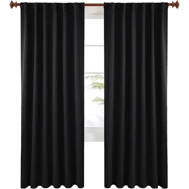 Deconovo Black Blackout Curtains