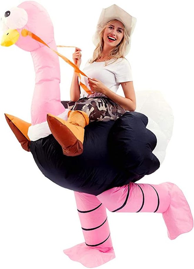 Spooktacular Creations Inflatable Costume Riding an Ostrich Air Blow-up Deluxe Halloween Costume - A...