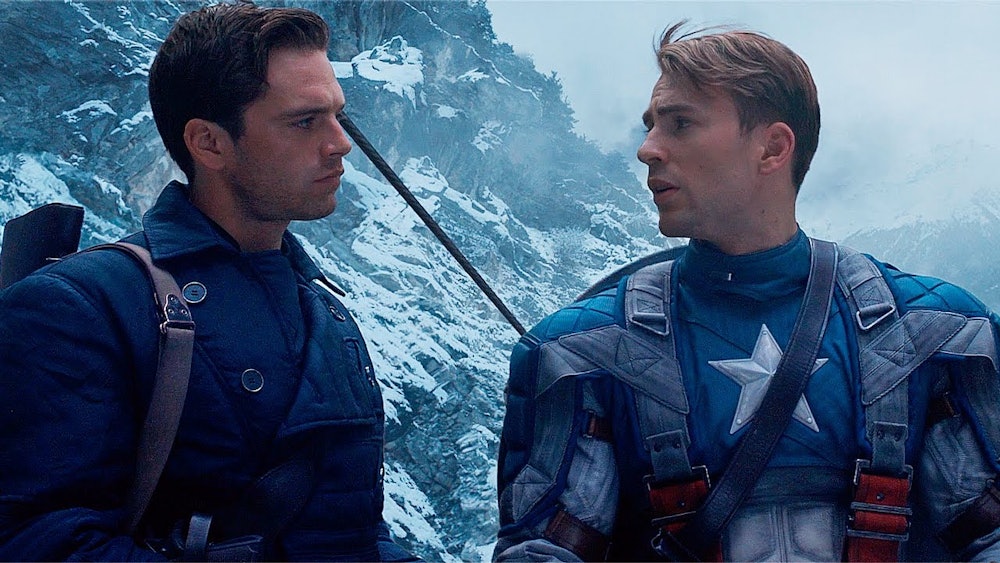 Steve Rogers and Bucky Barnes in Captain America: The First Avenger.