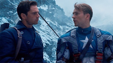 Steve Rogers and Bucky Barnes in Captain America: The First Avenger.