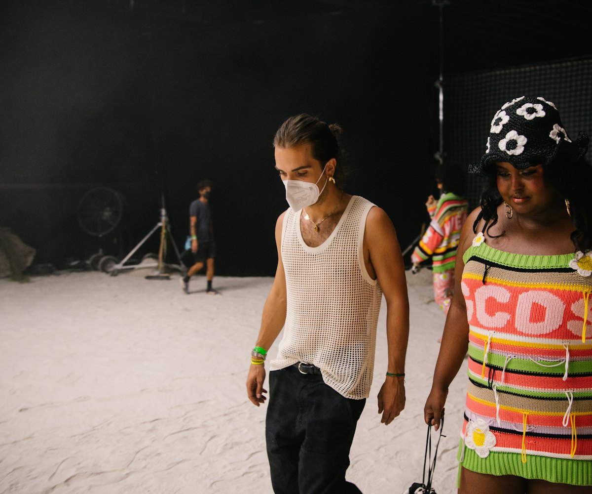 Behind the scenes of GCDS' Spring 2022 fashion film.