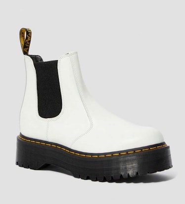 Dr. Marten's white 2976 leather chelsea boots. 