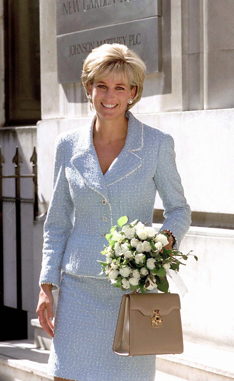  Diana, Princess Of Wales, Leaving The British Lung Foundation In Hatton Garden After Being Presente...