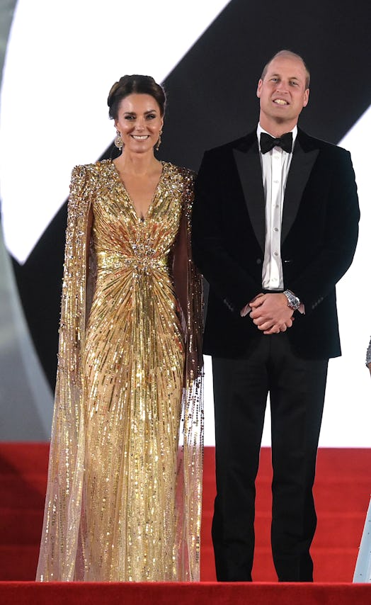 The Duke and Duchess of Cambridge attend the "No Time To Die" World Premiere at Royal Albert Hall on...