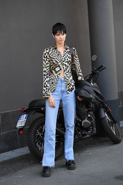 Street style at Milan Fashion Week Spring 2020.