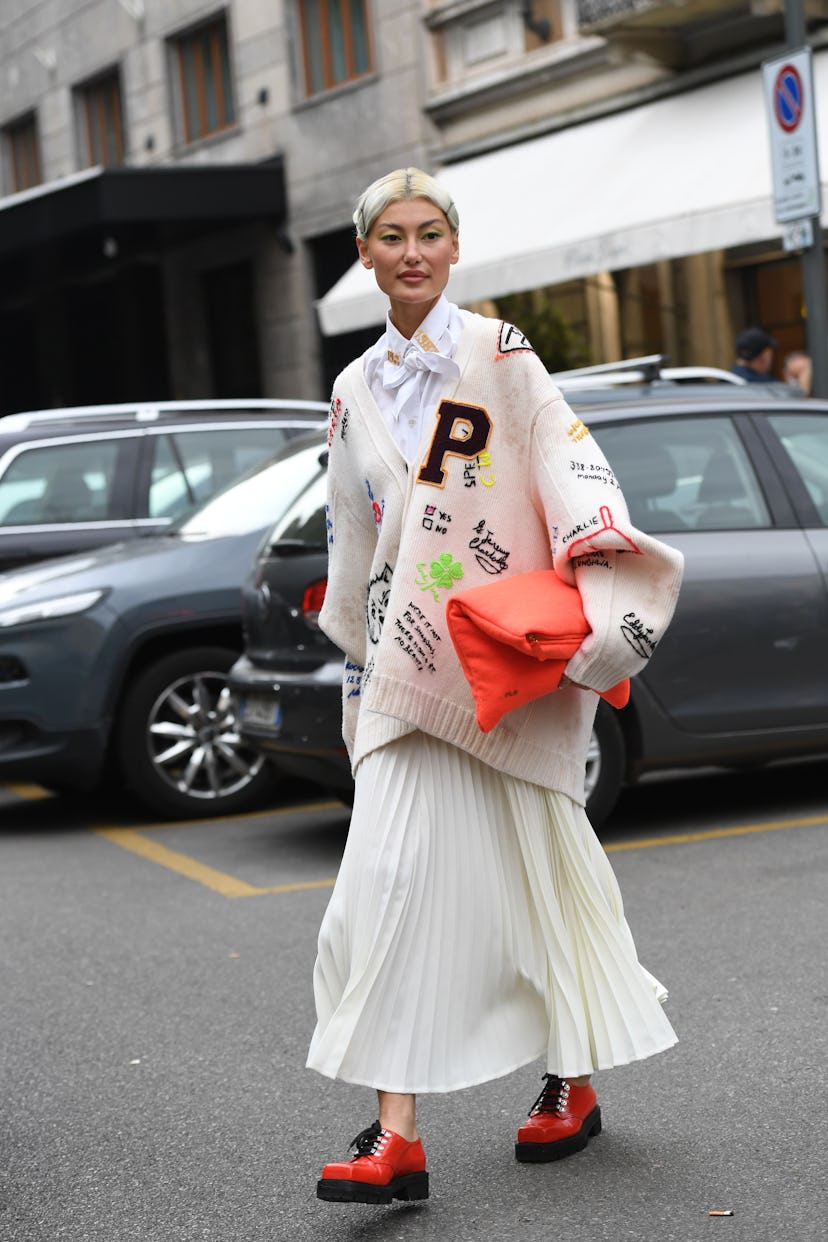 Street style at Milan Fashion Week Spring 2020.