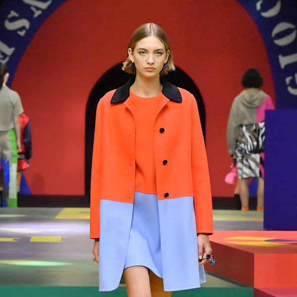 A model walks in Dior's Spring/Summer 2022 runway show.