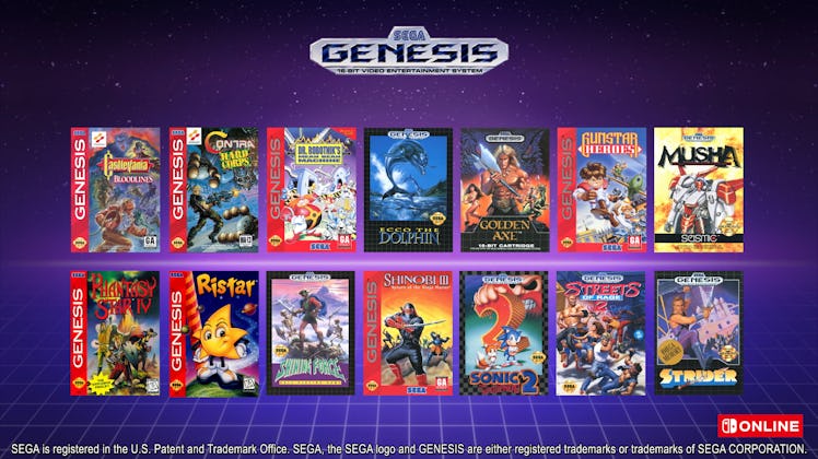 switch online genesis games list