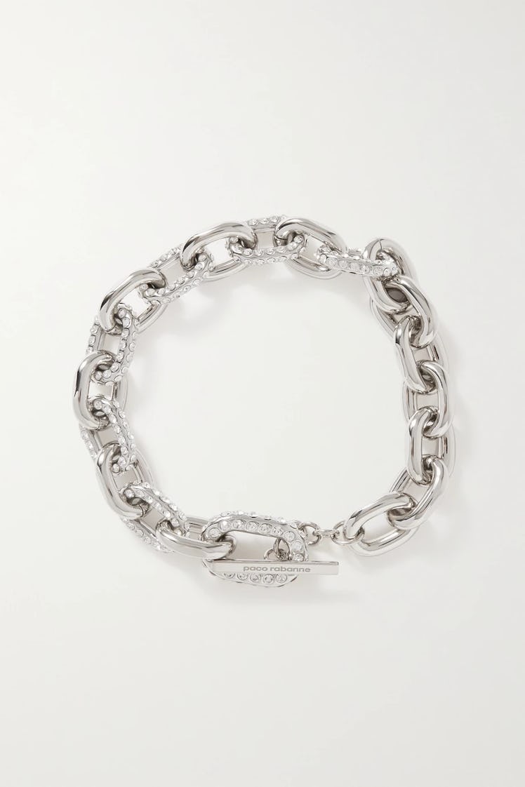 XL Link Silver-Tone & Crystal Necklace