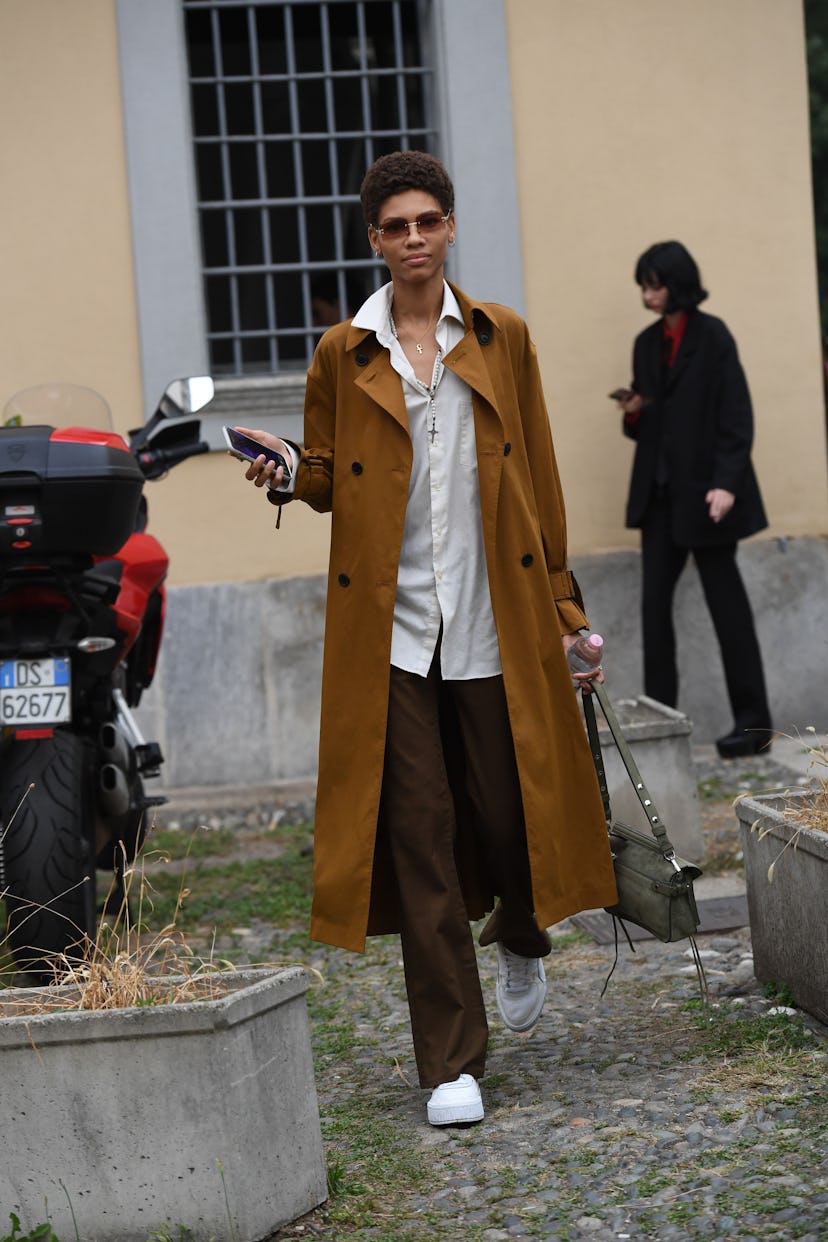 Street style at Milan Fashion Week Spring 2020.