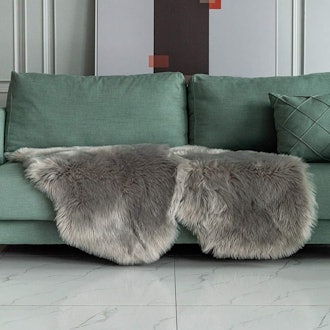 Carvapet Soft Fluffy Faux Fur Couch Cover (Set of 2)